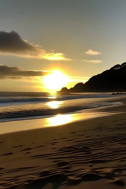 A sunrise on an island beach