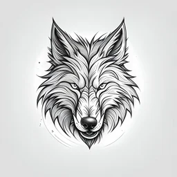 create a wolf logo in sketch style
