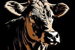 Rubia Gallega cow clipart style simple stencil