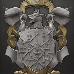 coat of arms of an city of blacksmith with tatoos, very detailed, black