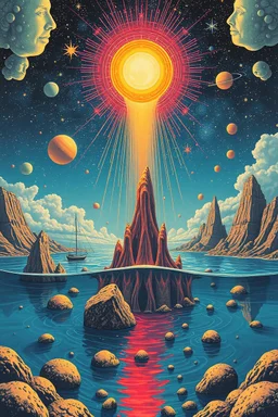 The fourth stage of water; Post-Modern Celestial Pop Art with surreal elements
