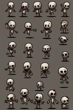 cute undead soul sprite sheet for animation (idle, run, jump movement)