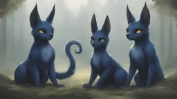Imagine um tripla ameaça azul escura com manchas pretas, planando sobre uma floresta tempestuosa. Três cabeças com olhos dourados de pupilas dilatadas observam o mundo lá embaixo, enquanto corpos musculosos se impulsionam com asas poderosas. Longe de fofinho, garras afiadas e três longos rabos completam a imagem de uma força da natureza.
