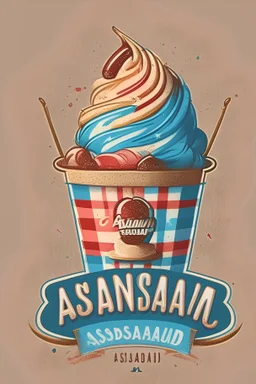 American sundae logo design