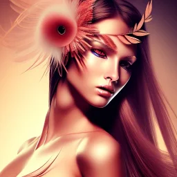 beautiful women with feathers