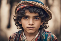 photo portrait of a beautiful gypsy boy