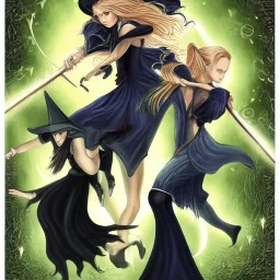 Witches of darkness fighting fairies of light