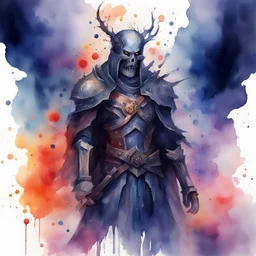 Corpselord of Woe in watercolor painting scattering art style