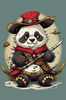 Panda Pirate swashbuckler