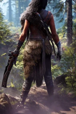 Full body portrait, painting, medium shot lady Style of Far Cry Primal