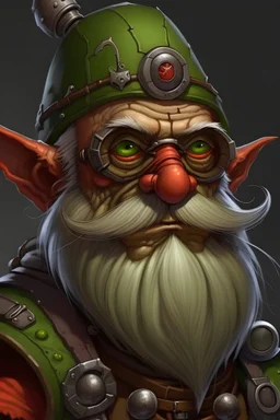 dungeons and dragons portrait of a gnome cyborg cultist
