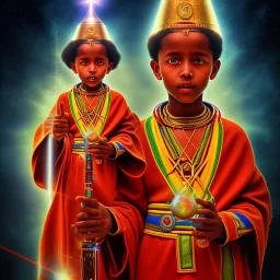 photo, Ethiopian Orthodox child wizard, lasers