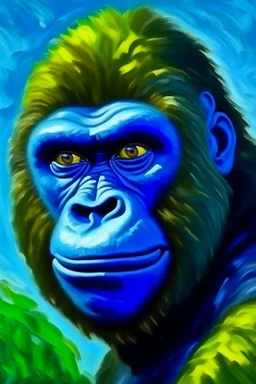 Portrait of a gorilla by Van Gogh