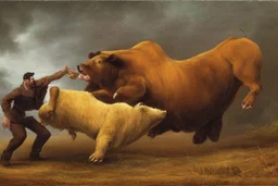 the bull defeats the bear