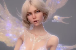 beautiful fairy very etheric, nice smiling, magic glamour make up, delicate colors, transparent wings, beautiful glamour transparent dress, ultra sharp focus, 8k, unreal engine 5, extremely sharp detail, light effect, soft light atmosphere, smooth, full of details, face in front, complete vision of face and hair