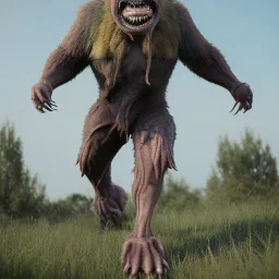 Hyperrealistic monster full body detailed