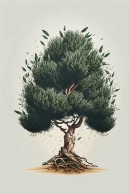 the most beautiful and majestic olive tree, clean background, logo