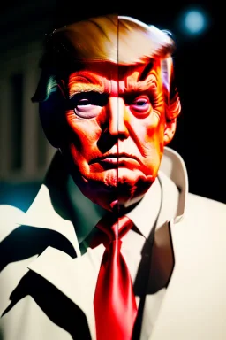 Ultra realistic image, Donald trump zombie, zombie performance, suit, skull, blood, torn arm, night, walking twisted, waist up view, thriller style, dark ambient, highly detailed, White House background, concept art, unreal engine 5, ray tracing, RTX, ultra detail, volumetric lighting, high definition, high resolution.