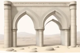 a gothic_arab gate in a cerussite wall