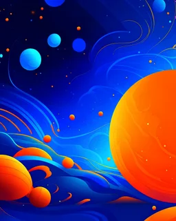 gaming background that includes blue orange and a universe
