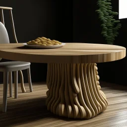 Table inspired by the rounded pasta concept