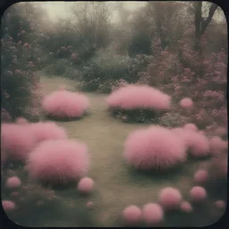 Strange furry garden , pink, autochrome