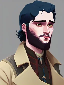 Portrait of a 30 year old strange gay wizard like John Snow