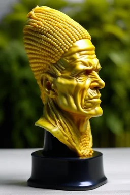 Corn melting roman statue head