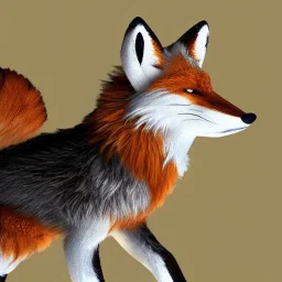 Gold Fox with five tails and wings