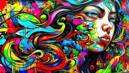 Graffiti. Wall art. Psychedelic.