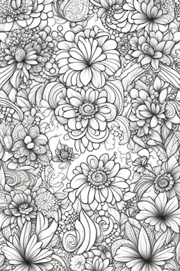 pretty Cute girly pattern for coloring pages