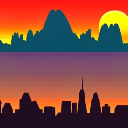 subject=(yeti) background=(Cityscape) time=(sunset)