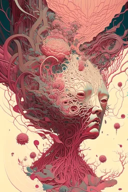 Controlled Chaos; insanely detailed; intricate; award-winning; rose tones; beautiful; surrealism; Victo Ngai, Salvador Dali, Alex Pardee