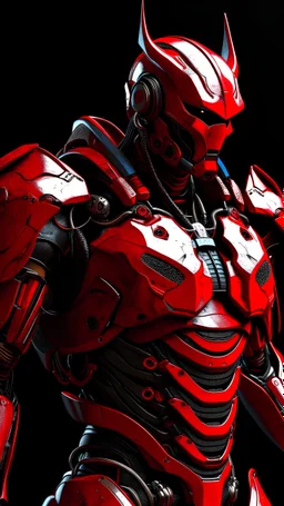a Batman in cybernetic armor, ultra detalhado, cor vermelho . ::n_ desenho, Imperfection, baixa qualidade, boneco, jogo, anime, assinatura