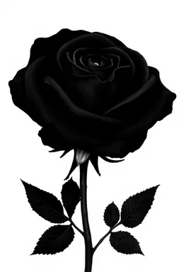 Black And White Graphic Of a dead black rose