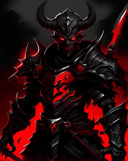 black and red demon knight