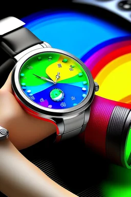 act as image generation prompt engineer having in depth experience of giving prompts for image generation give six best picture of key word rainbow watch