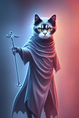 grim reaper cat, 4k, trending art, weird perspective, mirrors, reflection, water, smoke, realism, spray paint, chalk, fine pencil, eschers waterfall