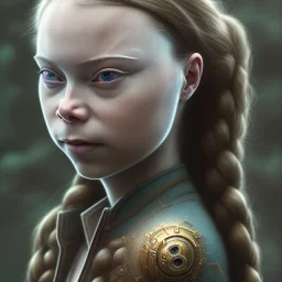  Greta Thunberg portrait karlan, rusty metal, anime, Dryad, fae, sidhe, ominous, nature, plants, wildflower, facepaint, dnd character portrait, intricate, oil on canvas, masterpiece, expert, insanely detailed, 4k resolution, retroanime style, cute big circular reflective eyes, cinematic smooth, intricate detail , soft smooth lighting, soft pastel colors, painted Renaissance style