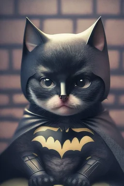 A picture of a cute cat in the form of a batman, a professional, high JPEG image