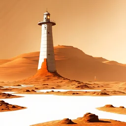 A lighthouse on the surface of Mars.