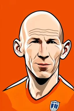 Arjen Robben Dutch football player cartoon 2d