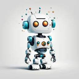 deep learning happy robot white background