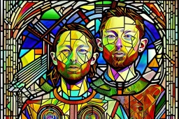 Thom Yorke stained glass, Tesselated, stained glass,panels, glass, lead, window, medieval