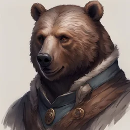 dnd, portrait of male bear-human