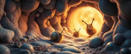 enter the strangest bubble doorway to weird dimension and the aura of its heavenly furry messed up snail creatures