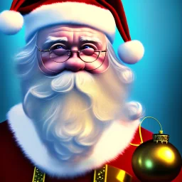 Down syndrome Santa drooling, portrait, 8k resolution