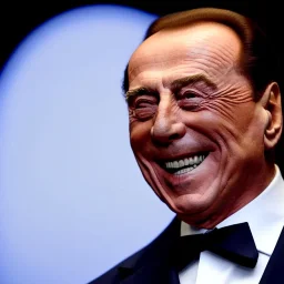 Silvio berlusconi smiling, photo, black background