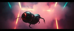 "Boy, you were weird when you crawled from your egg, You had disco balls growing out of your leg!" Epic cinematic wide-angle camera swoops down, hazy neon background with gritty border
