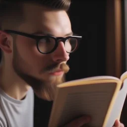 A picture of a person reading a remarkable book on self-development, with a focus on working on self-improvement and acquiring new knowledge, 4K